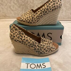 TOMS Leopard Print Wedge Sandals